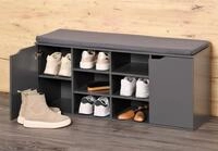 Schuhschrank mit Sitzkissen & 2 T&uuml;ren, ca. 103 x 48 x 30,5 cm - Grau