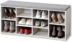 Schuhschrank mit Sitzkissen, wei&szlig; gek&auml;lkt