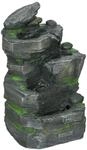 Gartenbrunnen Solar Springbrunnen mit 4 Stufen, LED-Beleuchtung