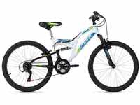 KS Cycling Kinder-Mountainbike Fully 24'' Zodiac weiss-grün RH 38 cm