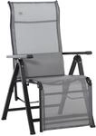 Gartenliege, ca. 70 x 65 x 111 cm - Schwarz/Grau
