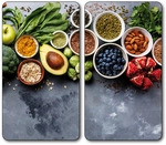 Multi-Glasschneideplatte, 2er Pack, Motiv: Healthy Kitchen