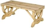 Gartenbank Holz Wetterfest Sitzbank Gartenm&ouml;bel Rustikale Bank Natur 98 x 50 x 39,5