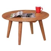 Wohnling Couchtisch Massivholz Akazie im Landhausstil | rund &Oslash;75 x 40 cm