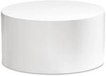 Couchtisch MONOBLOC Wei&szlig; Hochglanz 60 cm Wohnzimmertisch Sofatisch Rund