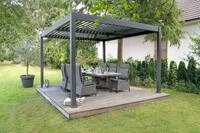 Pergola Lamellen-Pavillon "Oasis" 360 x 400 cm, Aluminium, anthrazit