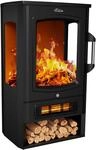 Elektrokamin elektrisch - Kaminfeuer mit LED Flammeneffekt, 1kW/2kW,Fenster 2000 Watt