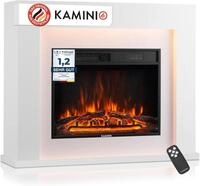 KAMINIO KAMINIO Elektrokamin MATTI - Elektrischer Standkamin - 38 Zoll, Wei&szlig;