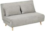 Schlafsofa, Klappbett mit Bettfunktion, R&uuml;ckenkissen, Samtoptik, Grau
