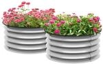 Outsunny Hochbeet aus Metall, 2er Set Blumenkasten, Kr&auml;uterbeet, Pflanzkasten