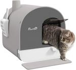 Katzentoilette Katzenklo mit Haube und Deckel Katzenstreu Matte Grau Katzentoilette Katzenklo mit Haube und Deckel Katzenstreu Matte Grau