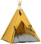 Katzenhöhle, Katzenzelt, Tierbett im Tipi-Design, Katzenhaus, Gelb Katzenhöhle, Katzenzelt, Tierbett im Tipi-Design, Katzenhaus, Gelb