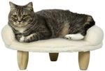 Katzenbett Hundesofa, Hundebett, Haustiersofa mit Erh&ouml;htem Design, Creme