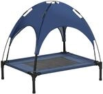Haustierbett mit Baldachin Erh&ouml;htes Hundebett Hundeliege outdoor Dunkelblau