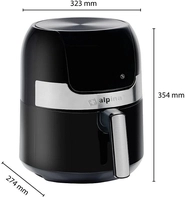 Alpina Alpina Hei&szlig;luftfritteuse, 1400 Watt, 3,5 Liter, Scharz-Silber