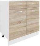 VCM K&uuml;chenschrank Breite 80 cm Schublade Unterschrank K&uuml;che K&uuml;chenm&ouml;bel Esilo