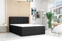 Boxspringbett PRAG Chesterfield mit Bettkasten, ca.180 x 200 cm - Schwarz