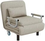 HOMCOM 3 in 1 Schlafsessel, Schlafsofa mit Bettfunktion, Klappsessel Grau