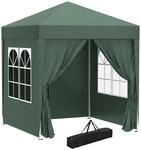 Pavillon 2x2m Faltpavillon 4 Seitenw&auml;nde mit Fenster Tragetasche Stahl