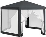 Outsunny Gartenpavillon 3,94x3,412m 6-eckig Pavillon mit Moskitonetz Polyester