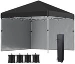 Outsunny Faltpavillon 2,97 x 2,97 m, Gartenpavillon mit Seitenw&auml;nden, Stahl