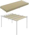Outsunny Ersatzdach f&uuml;r 4 x 3 m Pergola wasserdicht einziehbar Welle &Uuml;berdachung
