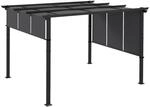 Outsunny Pavillon ca. 3,5 x 3 m Pergola, Terassen&uuml;berdachung mit Seitenwand