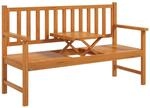Gartenbank 3-Sitzer Sitzbank mit Tisch, Parkbank mit Armlehne Hellbraun