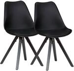 2er Set Esszimmerstuhl 87 x 52 x 49 cm Schwarz