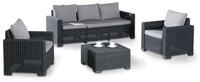 4-tlg. Lounge Gruppe Mombasa graphit/hellgrau