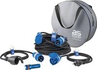 Camping SET Adapterleitung, CEE-Verl&auml;ngerungskabel und Taschenlampe IP44
