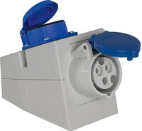Camping CEE Wanddose 3-polig mit Schukosteckdose f&uuml;r Leitungen bis max. 2,5 mm&sup2;