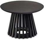 Couchtisch Sofatisch Massivholz Schwarz 60x60x41cm Wohnzimmertisch Rund