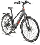 Telefunken Damen Trekking E-Bike XT490 mit 8-Gang Shimano Kettenschaltung, Granitgrau