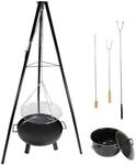 Schwenkgrill mit Feuerschale, 52 cm gro&szlig;er Grillrost