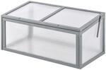 Fr&uuml;hbeet Pflanzenbeet mit Abdeckung aus Holz und Polycarbonat wetterfest Grau 90 x