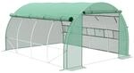 Outsunny Foliengew&auml;chshaus Polytunnel 3,97 x 3 x 2 m Abdeckungen aufrollbar Gr&uuml;n