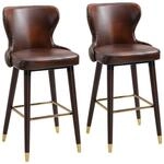 2er-Set Barhocker Barstuhl Bistrohocker Esszimmerstuhl mit Fu&szlig;st&uuml;tze PU