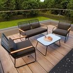 Sitzgruppe Polyrattan Gartenm&ouml;bel Set 4-teilig Balkonm&ouml;bel mit Sitzbank und