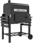 BBQ Grillwagen mit Deckel und Ablagen Metall Schwarz Smoker Camping