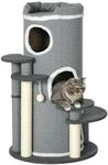Katzen Kratzbaum 99 cm Kratztonne Katzenbaum mit Katzenbett, Spielball
