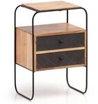 Nachttisch Boxspringbett Massivholz Steinoptik 40x60x30 cm Nachtkommode