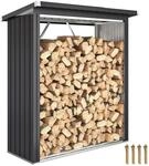 Outsunny Kaminholzregal Au&szlig;en Stahl 150 x 66,5 x 150 cm erh&ouml;htes...