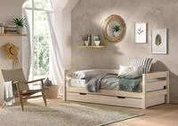 VIPACK - Funktionsbett mit Umrandung, Rolllattenrost, 90x200, Bettschublade,...