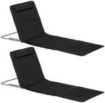 Outsunny Strandmatte 2er Set Sonnenmatte Faltbar 5-stufig Tragetasche Stahl