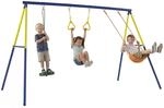 Schaukelgestell bis 150 kg 3-in-1 Kinderschaukel mit Schaukel Turnringe