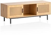 Wohnling Lowboard 120 cm TV Schrank Holz Eiche Fernsehkommode Wiener Geflecht