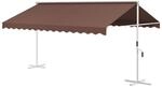 Standmarkise 4,5 x 3,4m Gartenmarkise mit Handkurbel f&uuml;r Garten, Kaffee