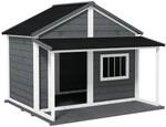 Hundeh&uuml;tte aus Holz Kleintierhaus Hundehaus mit Terrasse f&uuml;r drau&szlig;en