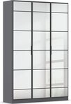 rauch Acero Garderobenschrank 3-t&uuml;rig, mit Grauspiegel, Farbe Grau metallic Breite
